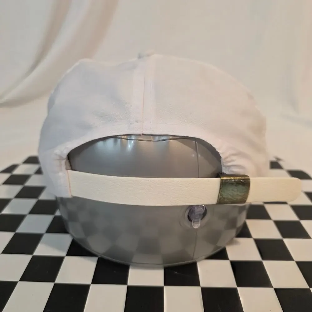 Vintage 90s Los Alamitos Race Course Horse Racing White Rope Strapback Hat - Picture 3 of 6